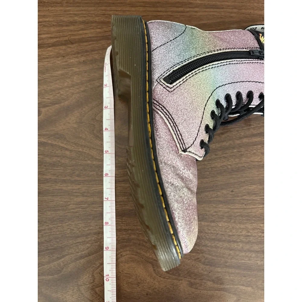 Dr Martens 1460 Rainbow Glitter Lace‎ Up Ankle Boots Kids US 2 UK 1 EU 33